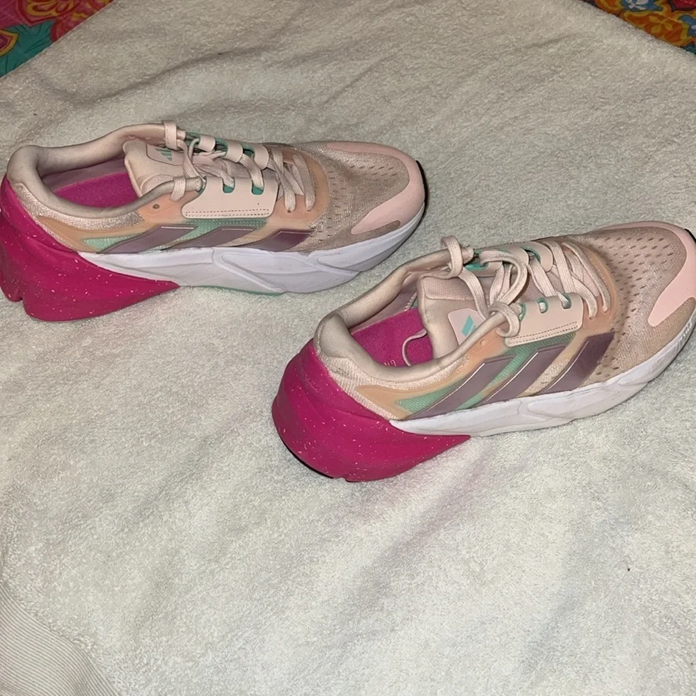 Adidas Women's pink and green Sneakers